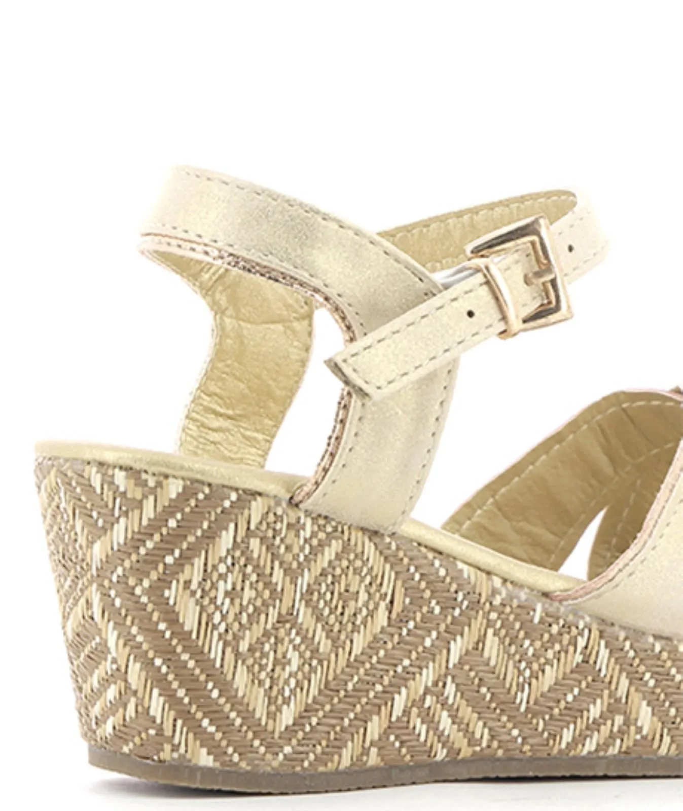 Sandali oro con zeppa