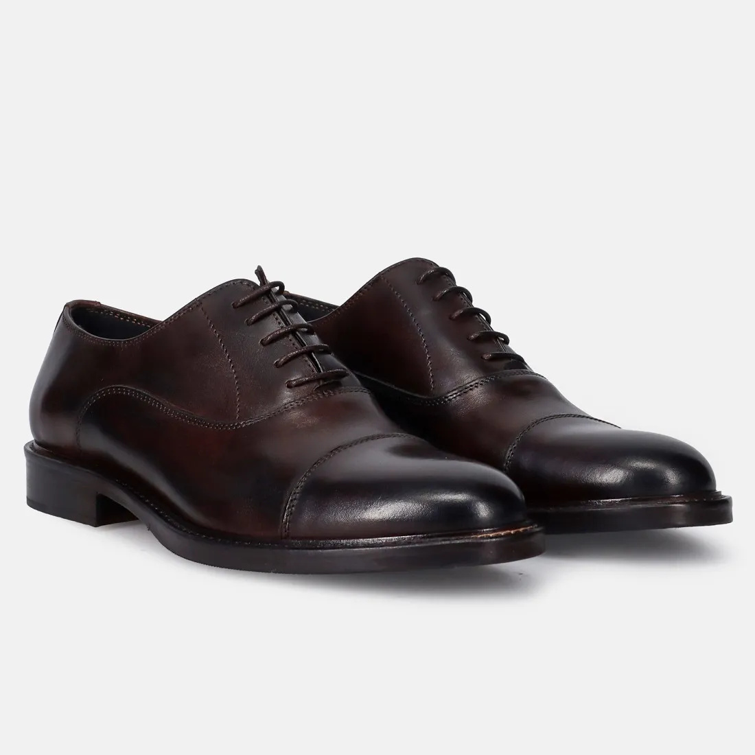 Scarpa oxford da uomo Sangiorgio in pelle marrone scuro