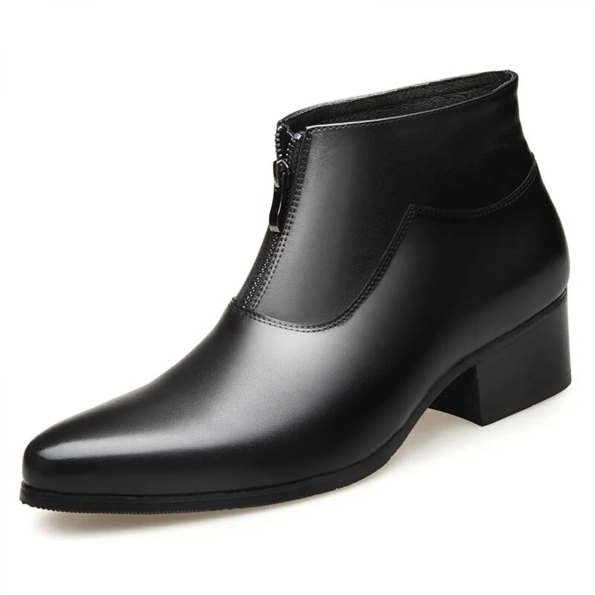 Scarpe inglesi in pelle a punta Stivali Chelsea alti da uomo Stivali Martin bianchi in vera pelle con punta media Stivali in pel