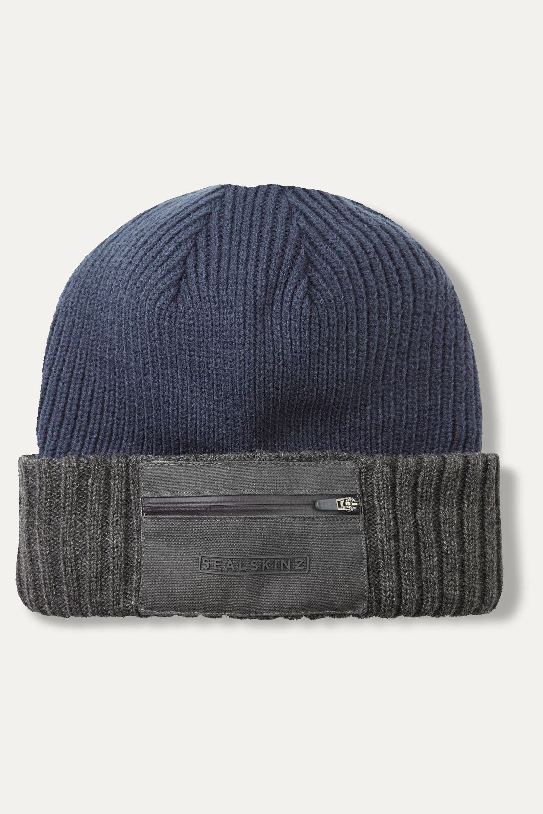 Sealkinz - Colby - Berretto in maglia impermeabile con tasca e zip