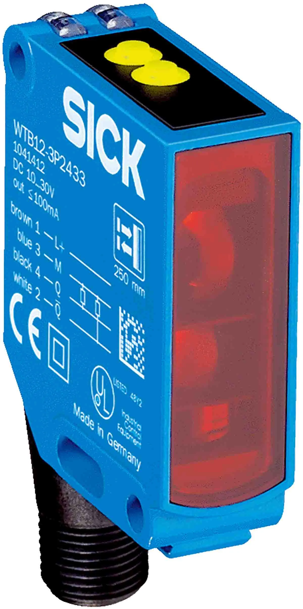 Sensore fotoelettrico Rettangolare SICK, a diffusione, rilevamento 350 mm, uscita PNP
