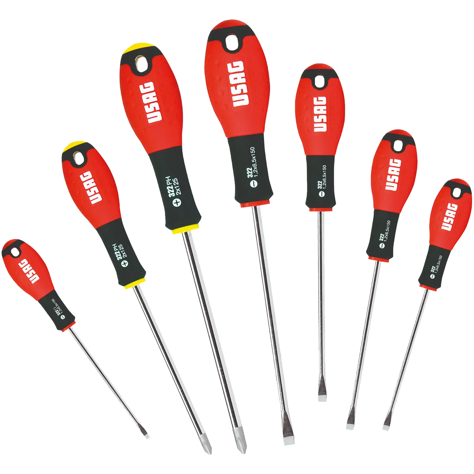 Serie 7 Giraviti Cacciaviti USAG Taglio Croce Phillips PH Set 322 SH7 U03220254