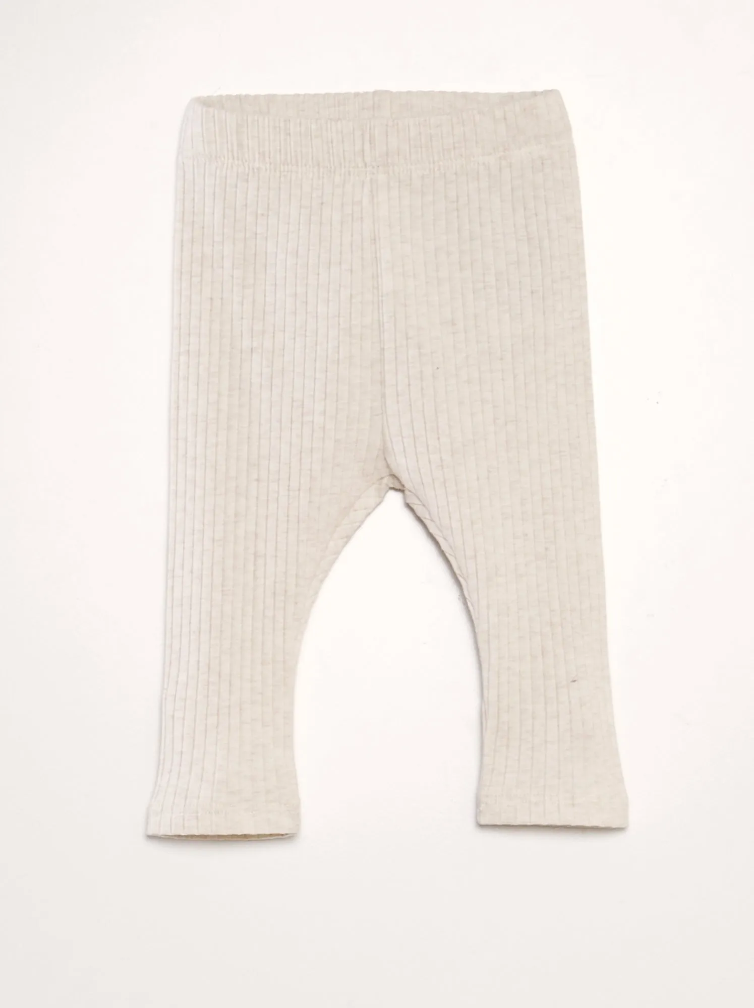 Set di 2 leggings a coste Unisex - BEIGE