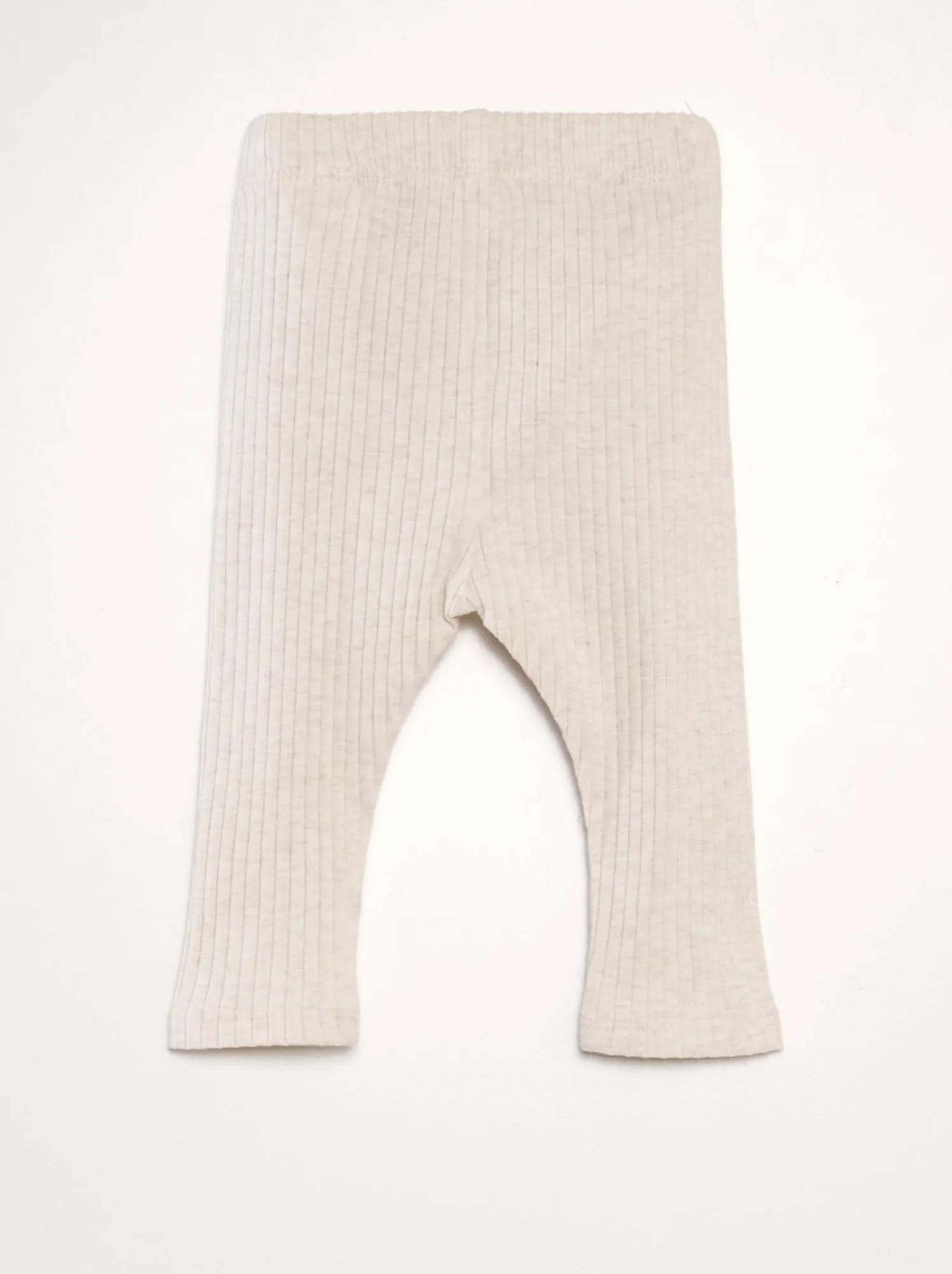Set di 2 leggings a coste Unisex - BEIGE