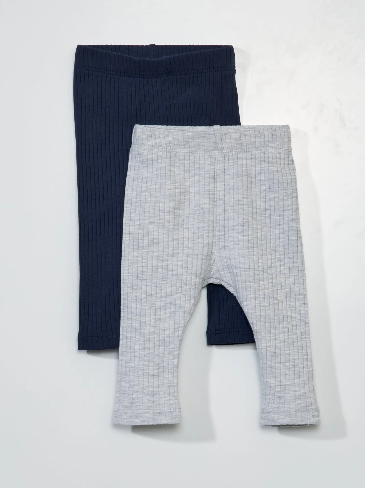 Set di 2 leggings a coste Unisex - NERO
