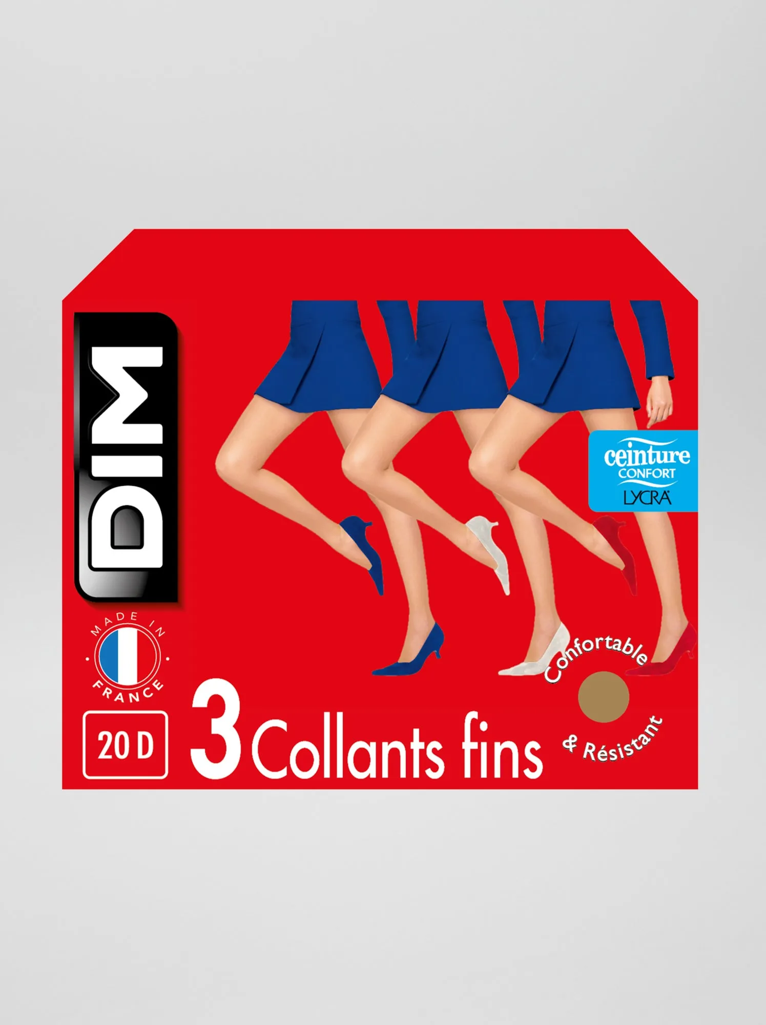 Set di 3 collant 'DIM' 20D - MARRONE