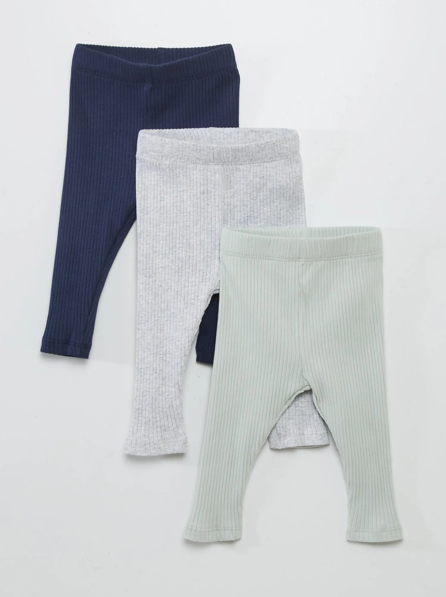 Set di 3 leggings a coste - VERDE