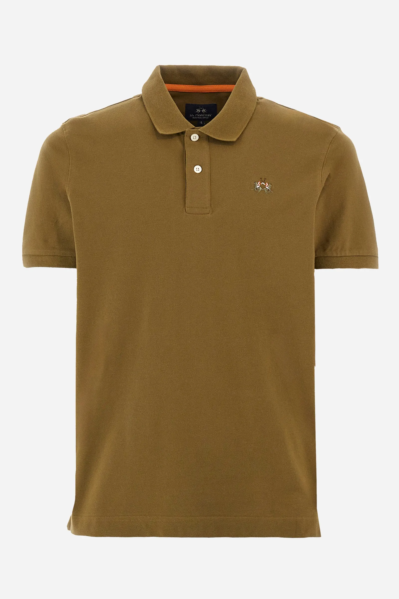 Slim-fit polo shirt in stretch cotton - Eduardo