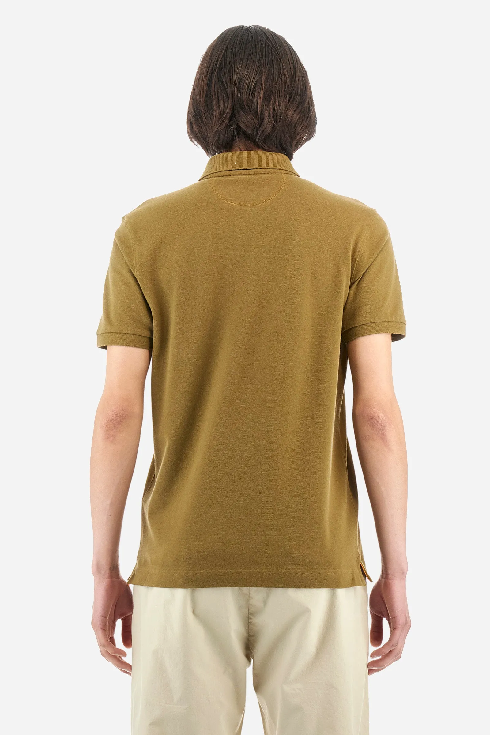 Slim-fit polo shirt in stretch cotton - Eduardo