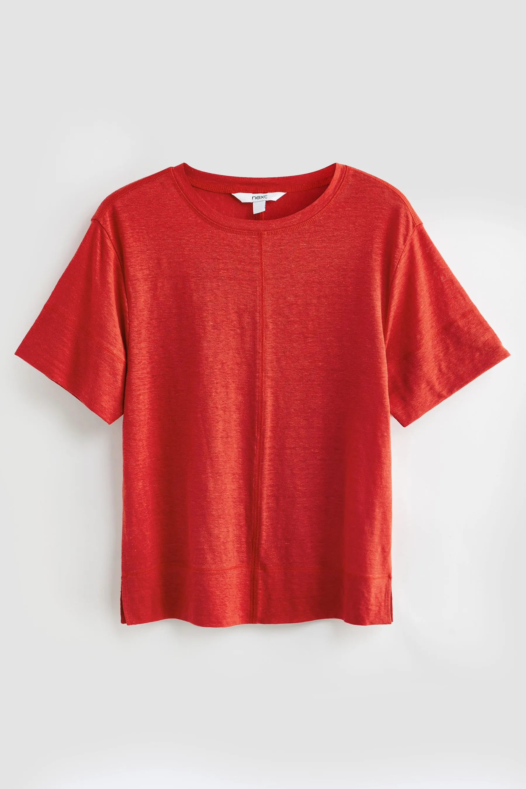 Slim Fit Premium 100% Linen Crew Neck Short Sleeve T-Shirt