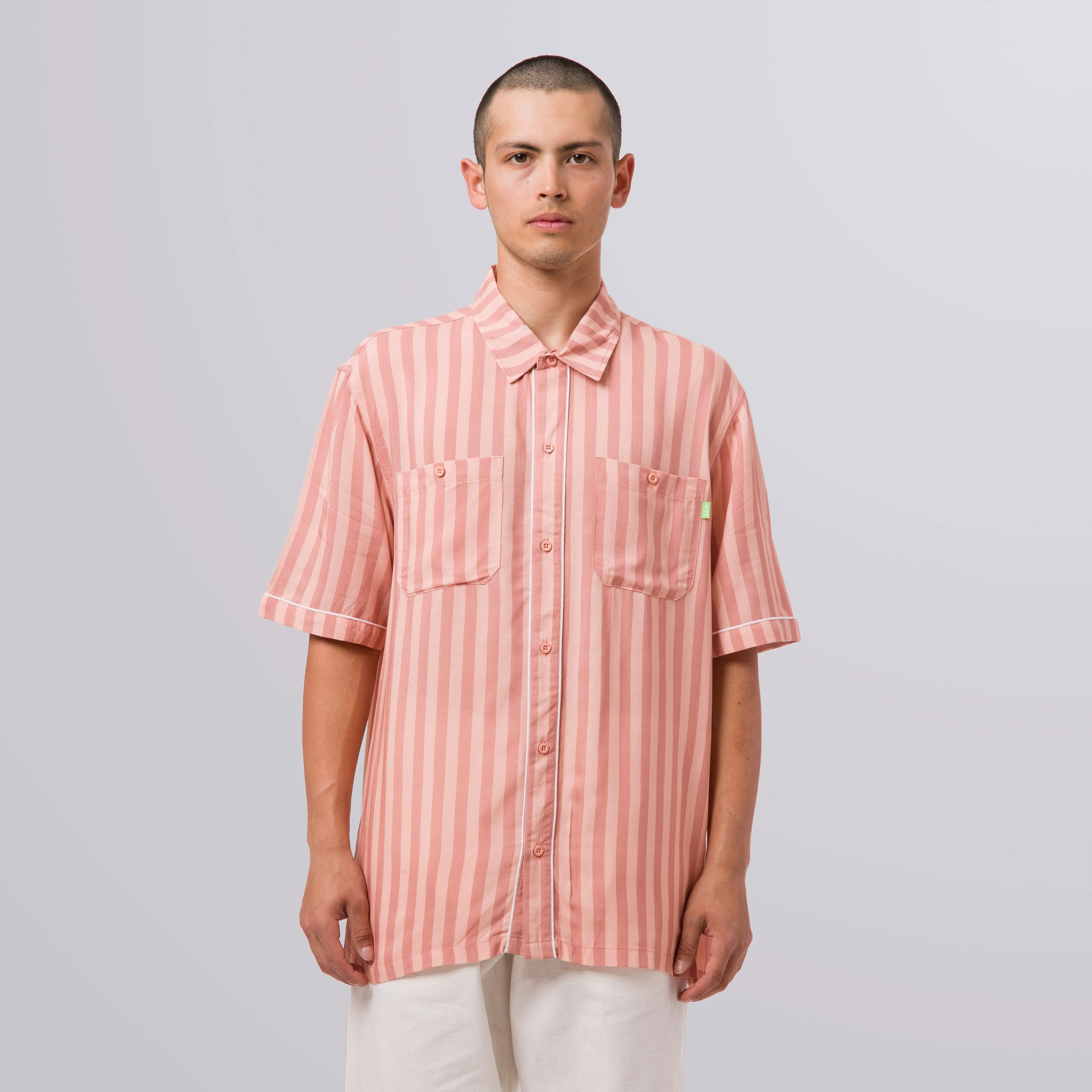 SOHO S/S WOVEN TOP - ROSE