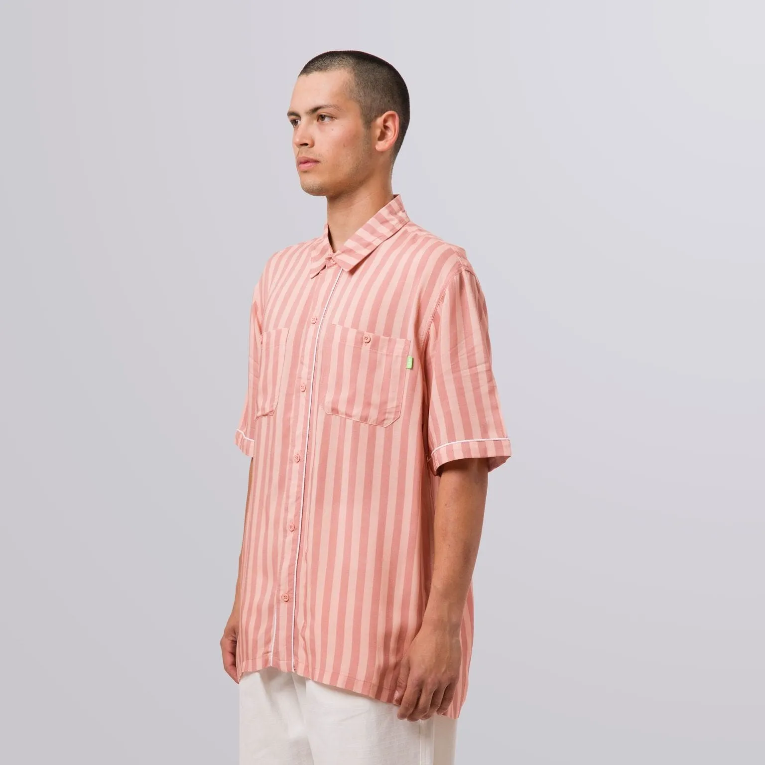 SOHO S/S WOVEN TOP - ROSE