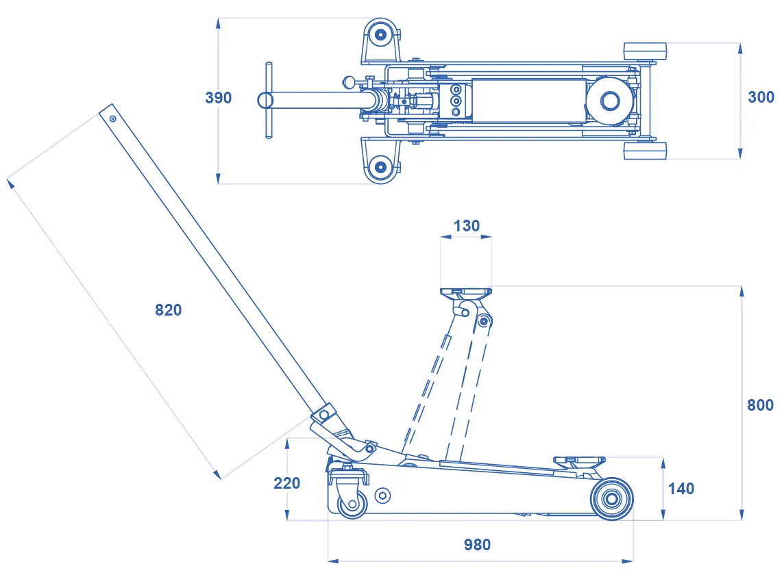 Sollevatore idraulico a carrello OMCN 256 portata 1600 Kg