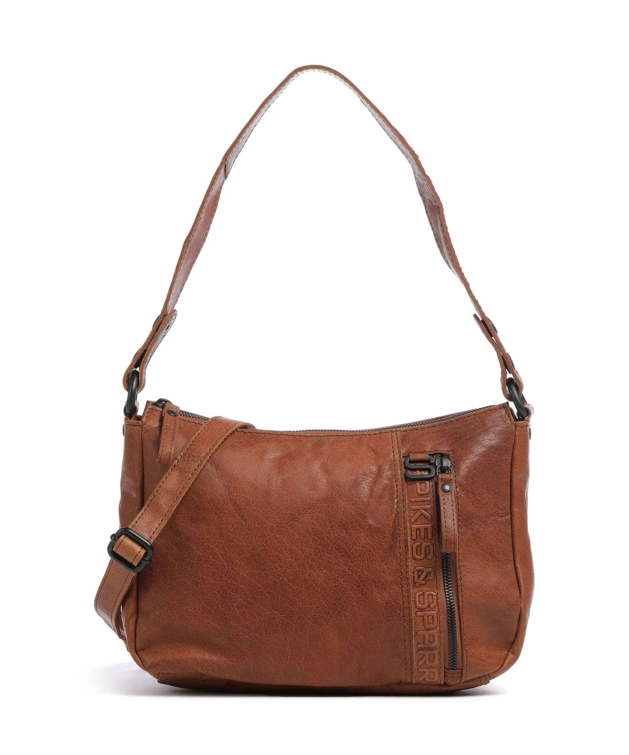  Spikes & Sparrow Bronco Alexi Borsa a spalla pelle granulata marrone  