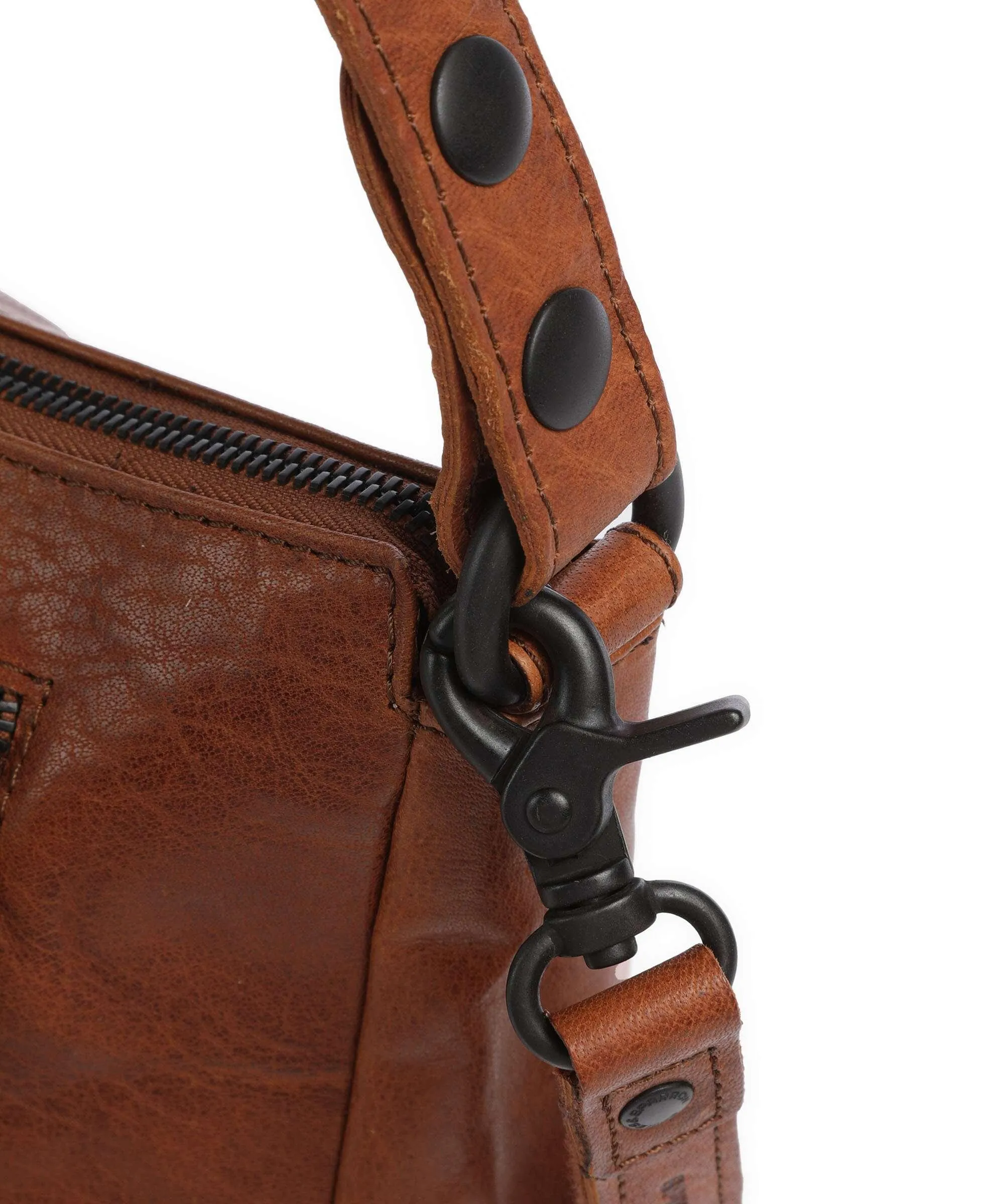  Spikes & Sparrow Bronco Alexi Borsa a spalla pelle granulata marrone  