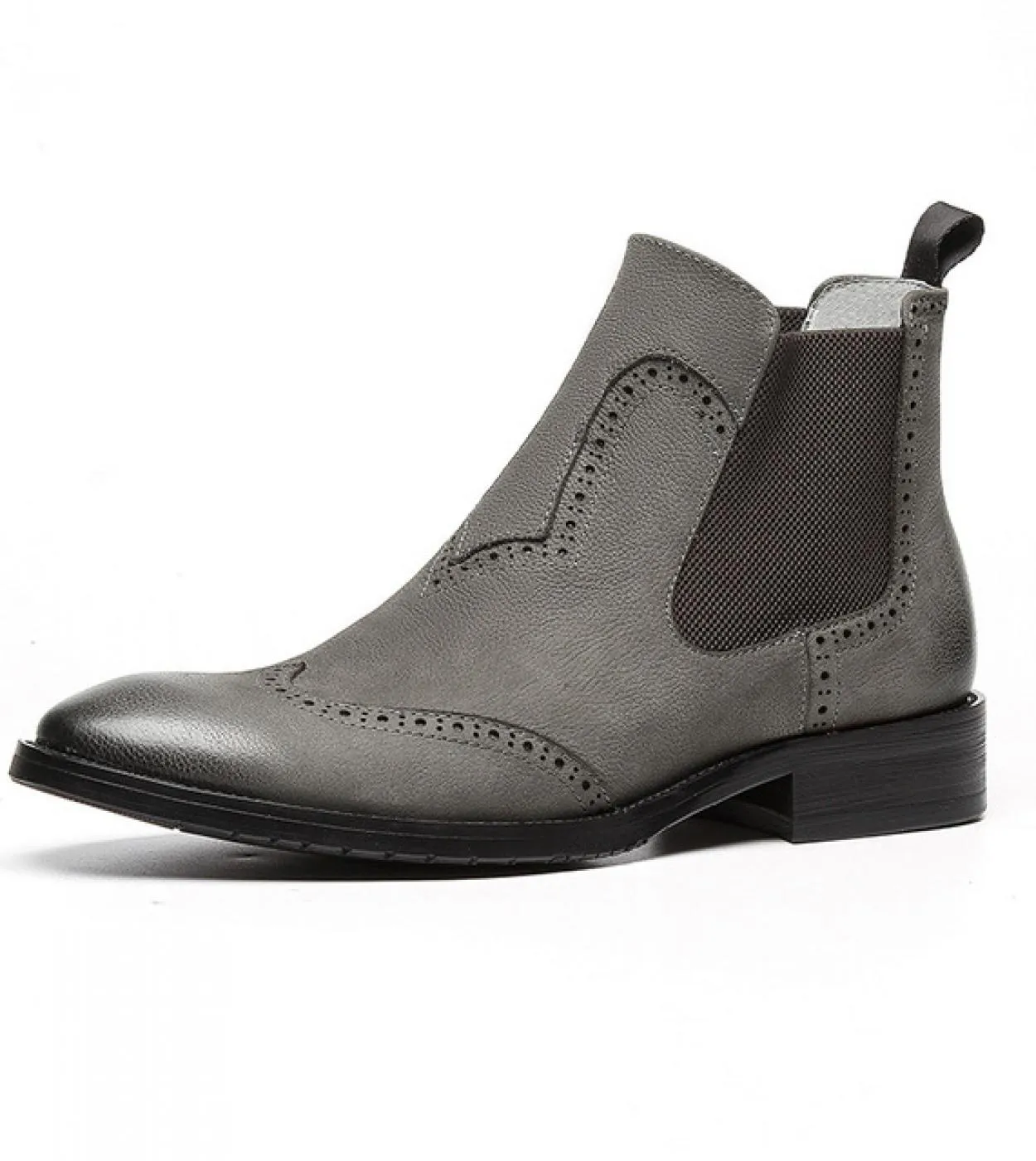 Stivale da sposa Chelsea in pelle da uomo Scarpe in pelle grigia Scarpe da uomo Stivali da uomo Stivali da uomo grigi