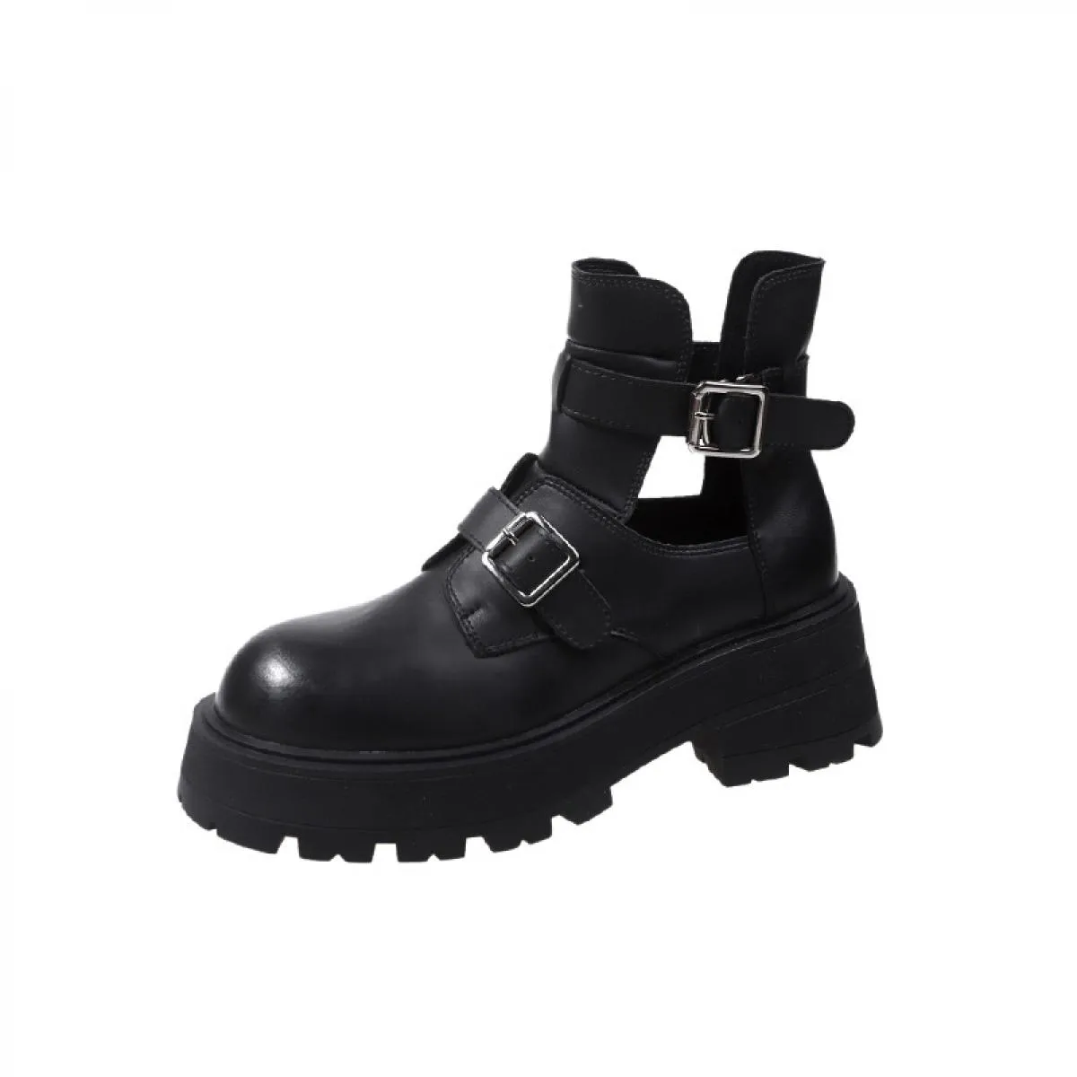 Stivali Chelsea da donna con plateau estivo alla caviglia Scarpe con tacco medio 2023 Stivali da moto casual Fad New Trend Goth