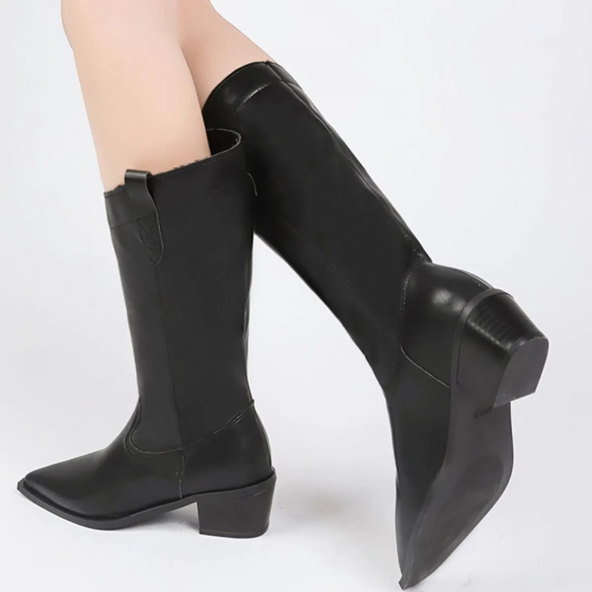 Stivali Chelsea da donna invernali con punta a punta Goth Fashion Scarpe con tacco medio 2023 New Fad Dress Gladiatore Chunky Mo