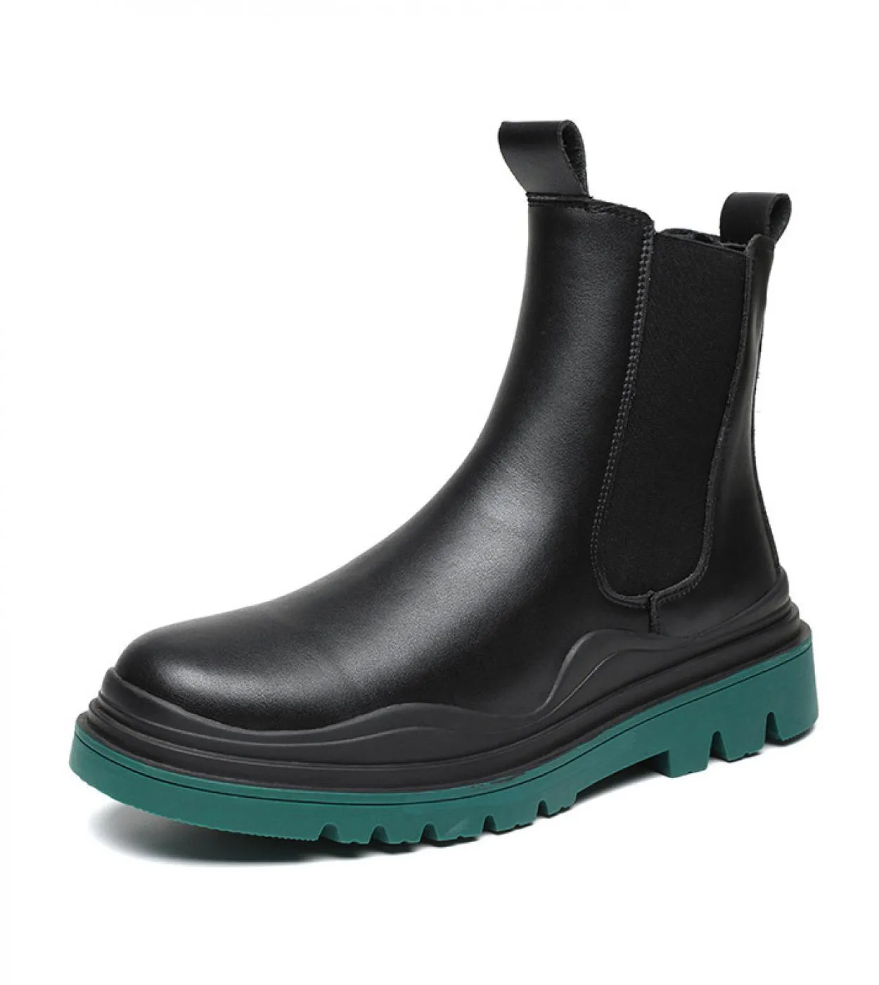 Stivali Chelsea da uomo con suola verde Stivali da camino da uomo nuovi Sneakers sociali da uomo Stivali da uomo da marito