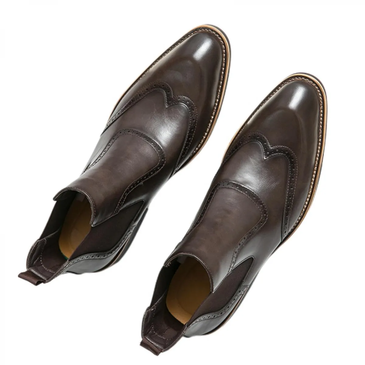 Stivali Chelsea da uomo nuovi Stivali formali fatti a mano con punta quadrata Scarpe da lavoro Stivali da uomo con spedizione gr