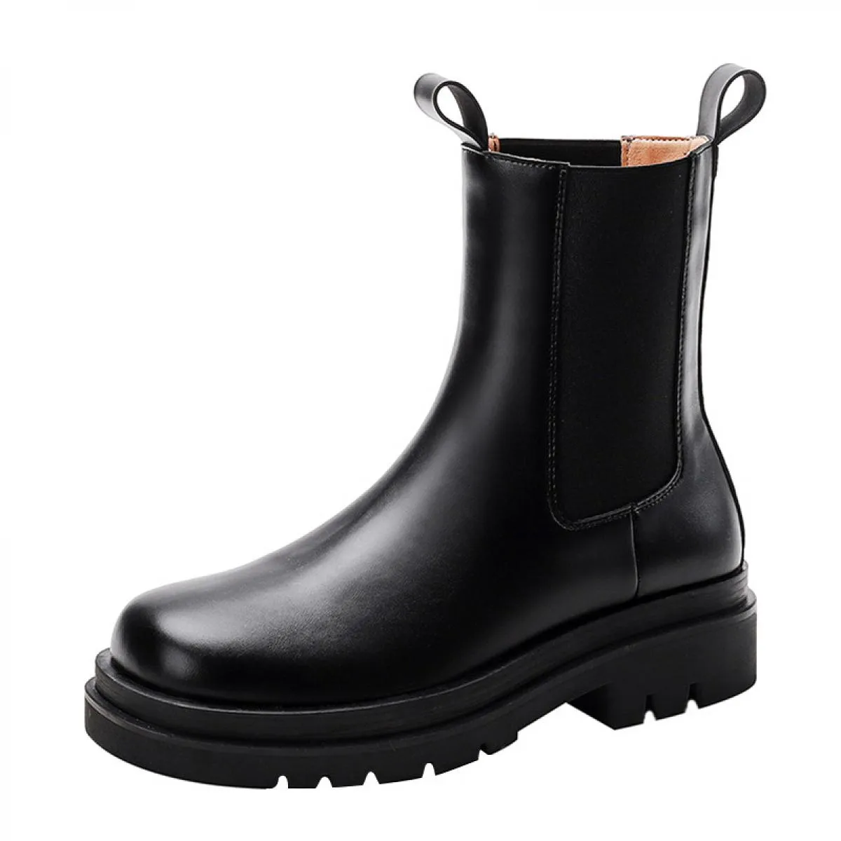 Stivali da cavaliere casual da donna di marca famosa Scarpe in pelle di mucca dolce Piattaforma da donna Stivali Chelsea da disc
