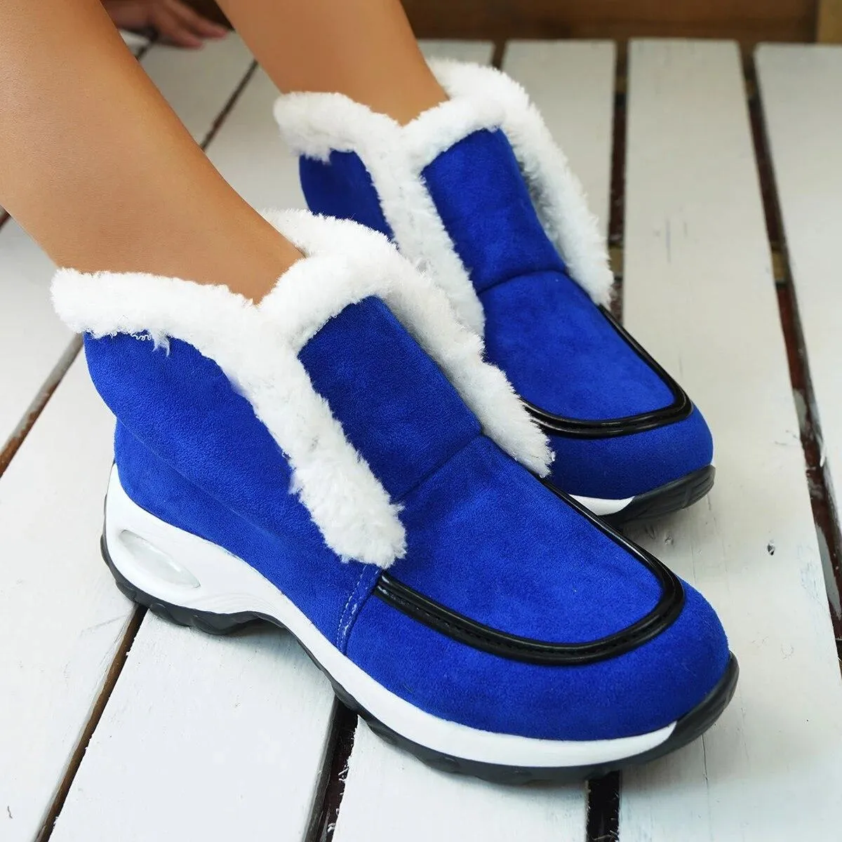 Stivali da donna Stivali da neve invernali Nuovi stivali invernali in peluche caldi di alta qualità Appartamenti da donna Tacco
