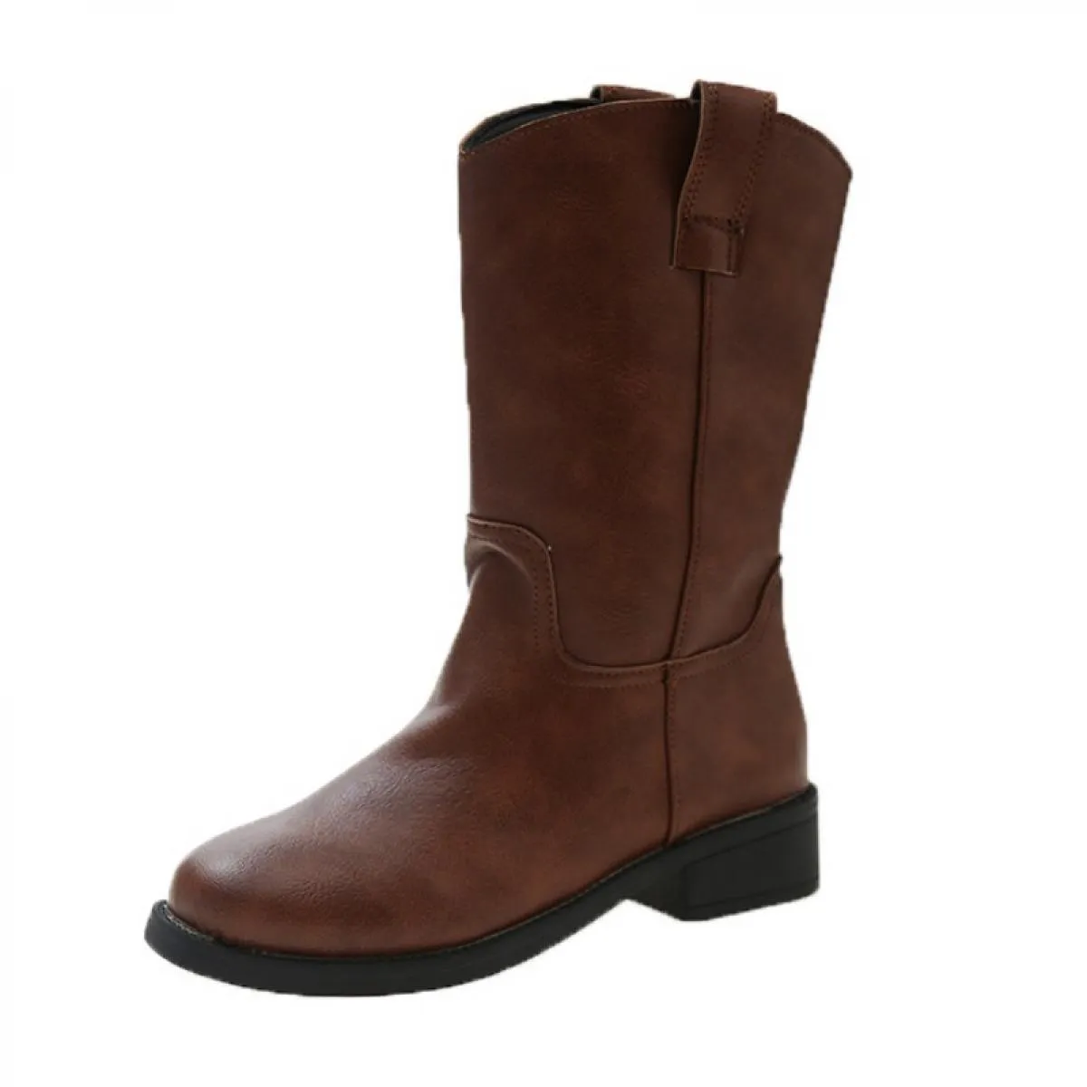 Stivali da moto a metà polpaccio Chelsea 2023 Stivali invernali da donna Fad Scarpe con tacco medio Nuove pompe di marca Botas G