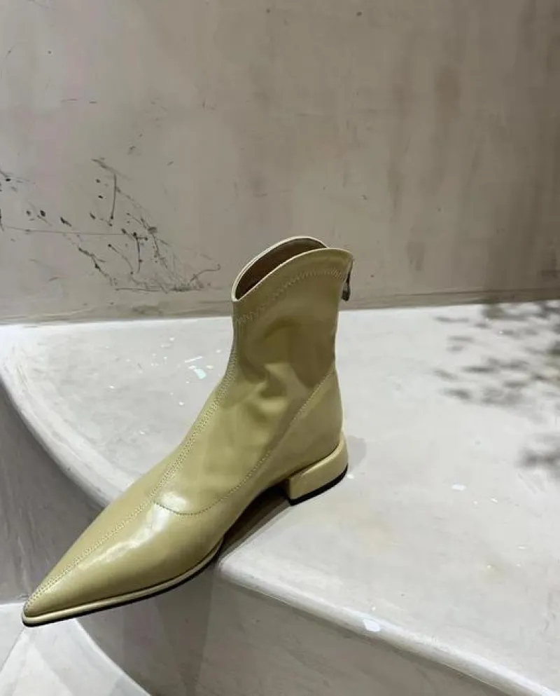 Stivali da moto con tacco basso gladiatore a punta Stivali da donna alla caviglia Chunky Chelsea Dress Pumps Scarpe da donna Aut