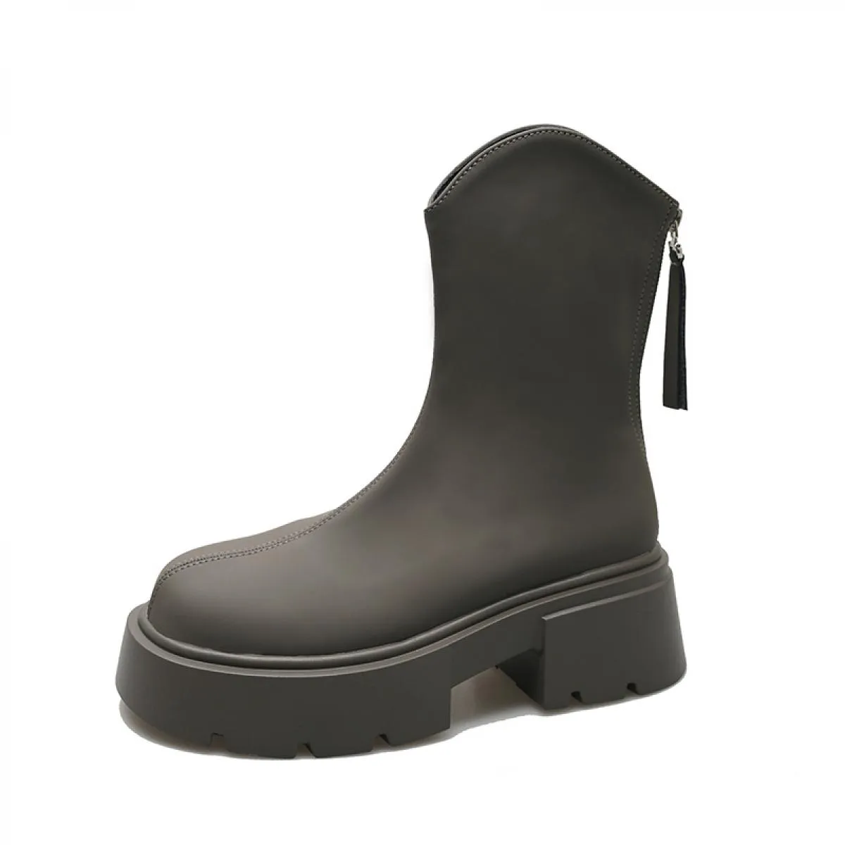 Stivali da moto con tacco medio alla caviglia invernali da donna scarpe moda con plateau 2023 stivali Chelsea Goth di nuova tend
