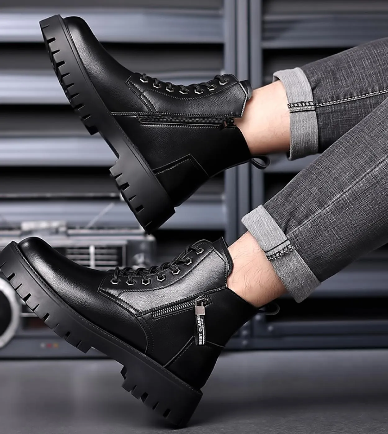 Stivali da neve caldi classici autunno inverno Suole spesse da uomo Stivali da lavoro antiscivolo Scarpe casual da esterno da uo