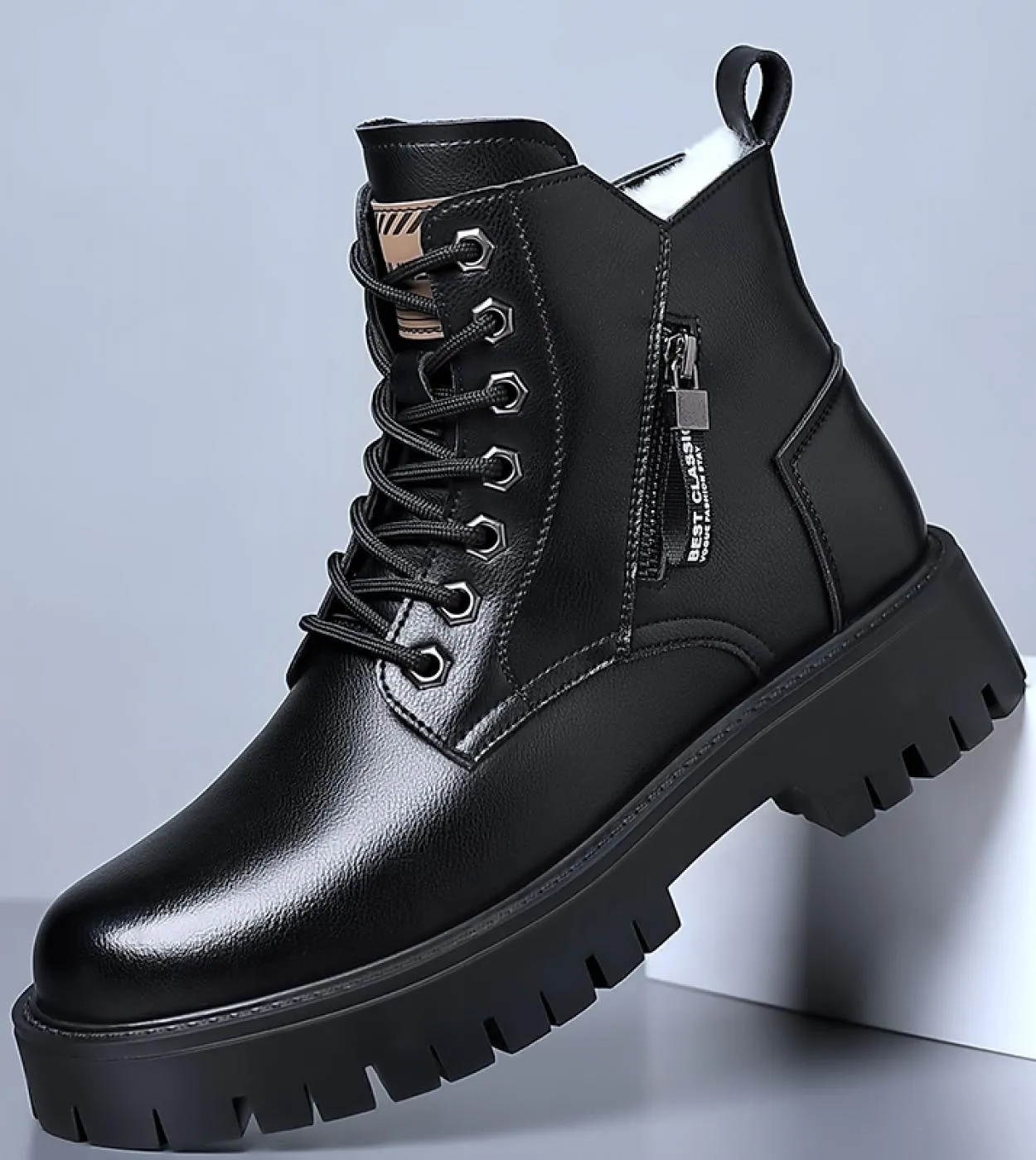 Stivali da neve caldi classici autunno inverno Suole spesse da uomo Stivali da lavoro antiscivolo Scarpe casual da esterno da uo