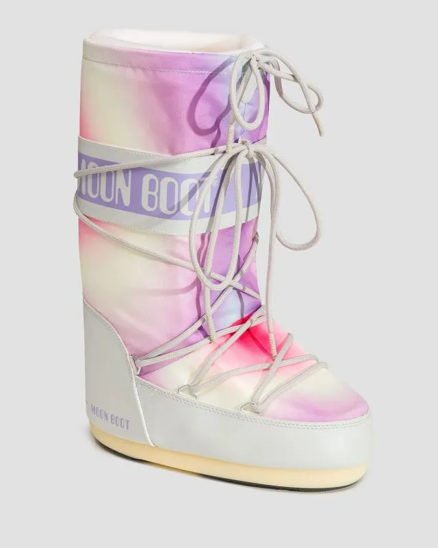Stivali da neve da donna Moon Boot Icon Tie Dye Grigi
