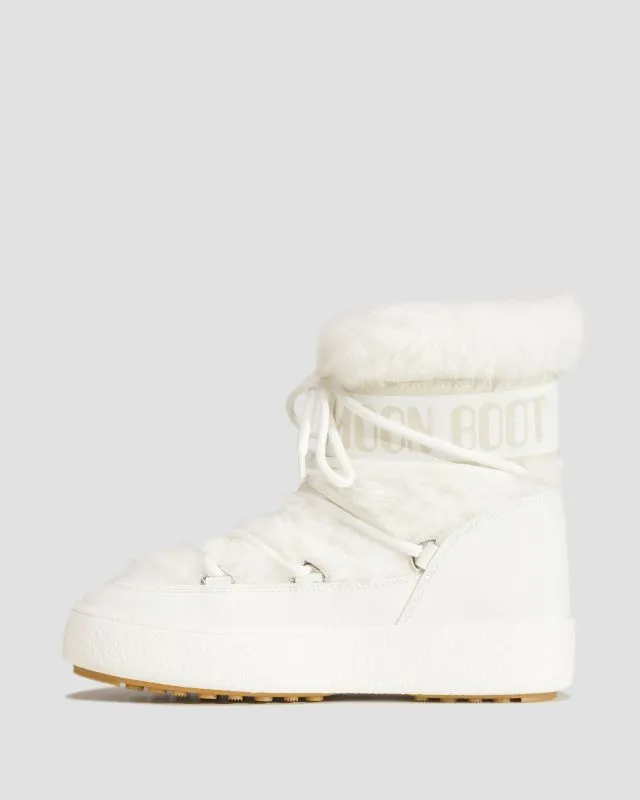 Stivali da neve da donna Moon Boot Ltrack Faux Fur Wp Bianchi