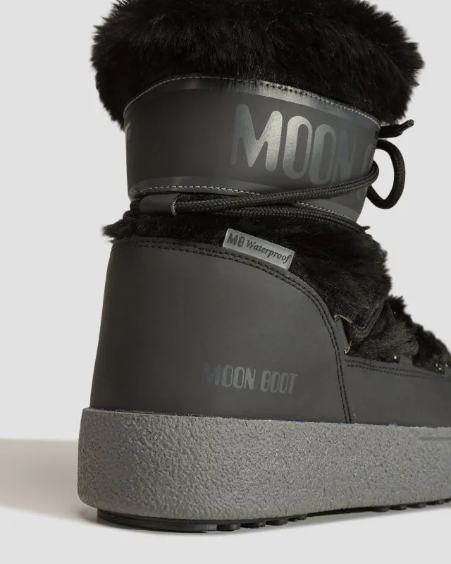 Stivali da neve da donna Moon Boot Ltrack Faux Fur Wp Neri