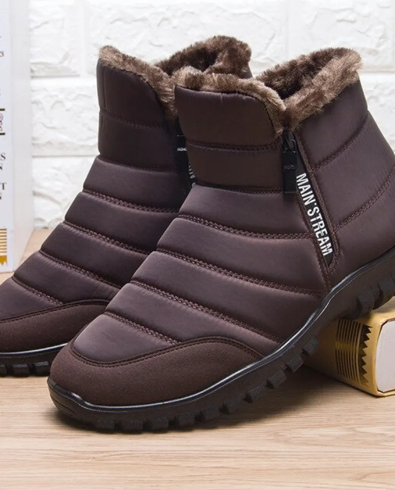 Stivali da neve da uomo Stivali invernali da tenere in caldo Stivali impermeabili Taglie forti Bottines Scarpe di cotone Comode