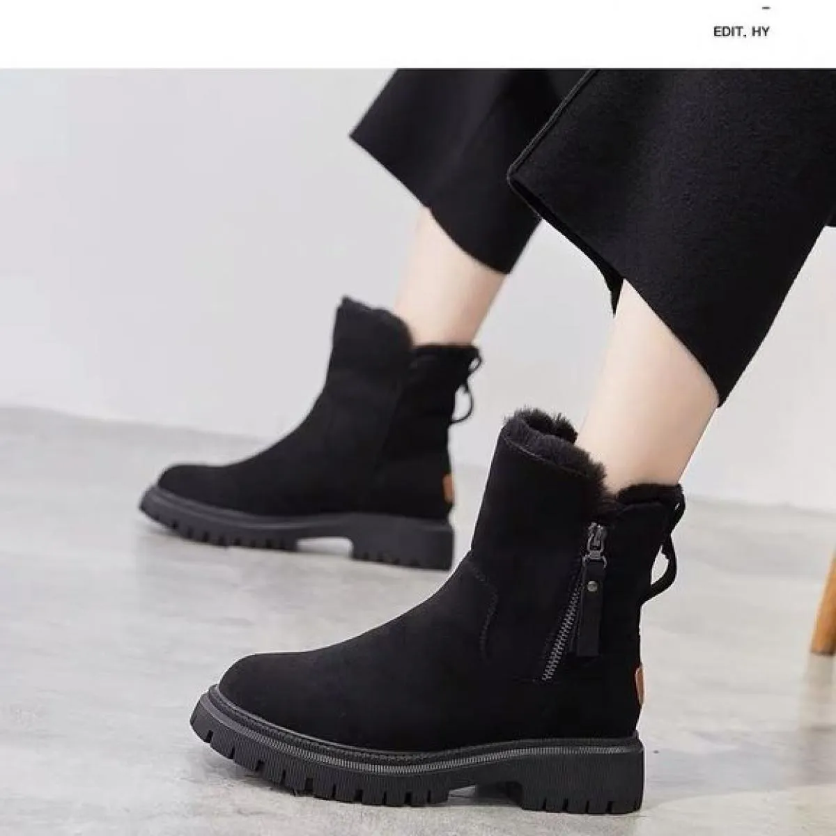 Stivali da neve Donna Inverno 2023 Nuovo Plus Scarpe da donna in velluto Stivali caldi Scarpe di cotone spesso Stivali pelosi da