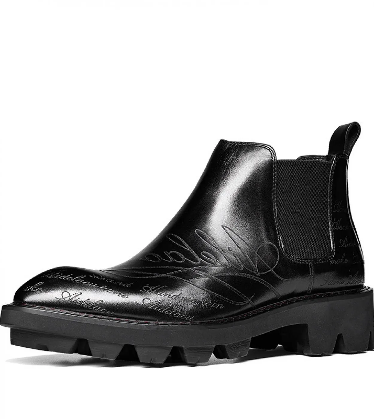 Stivali da uomo con plateau in vera pelle Scarpe Chelsea alla caviglia da uomo di moda di design fatto a mano di lusso Nuovo sti
