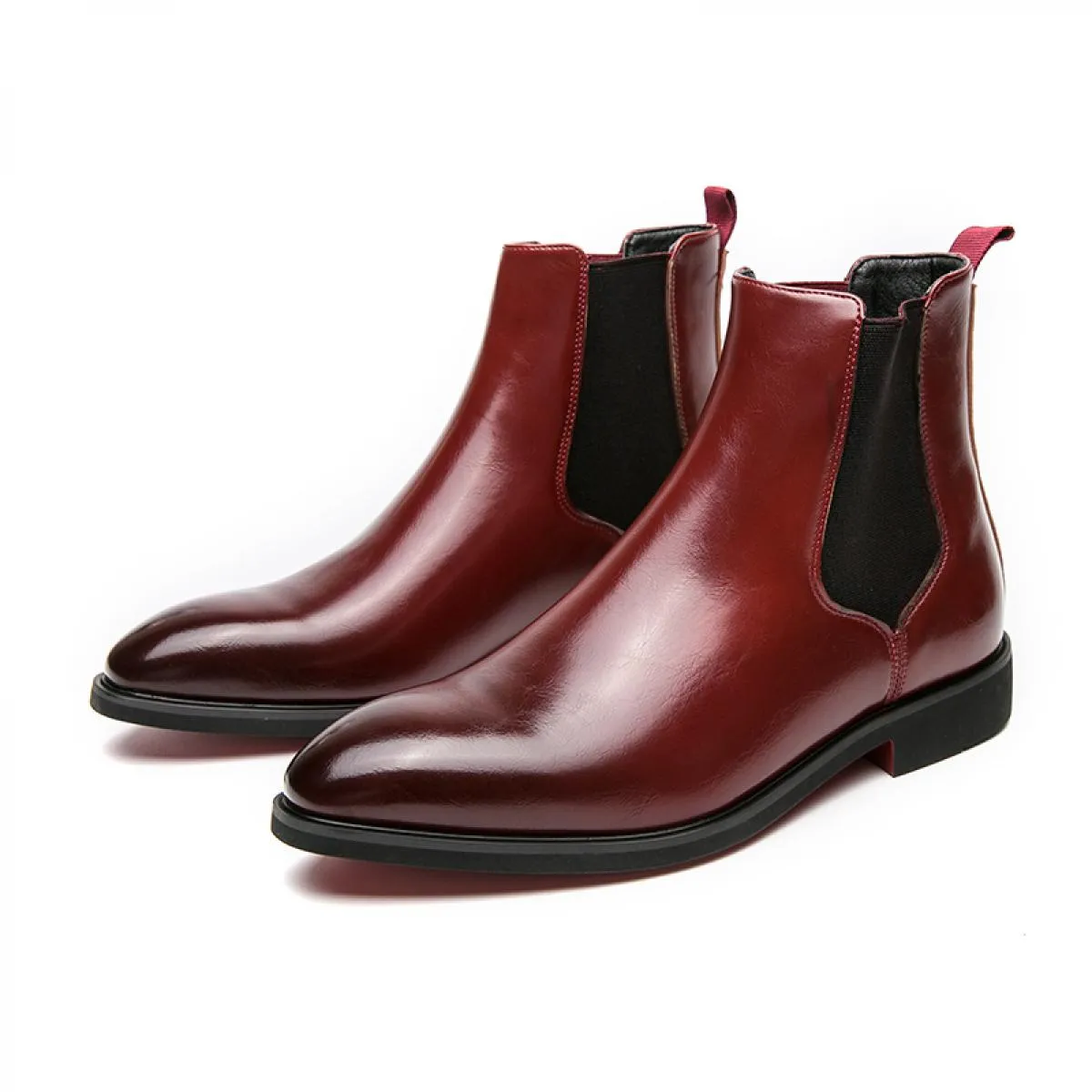 Stivali da uomo d'affari da sposa da uomo Chelsea con suola rossa fatti a mano Stivali da uomo di moda Spedizione gratuita Tagli