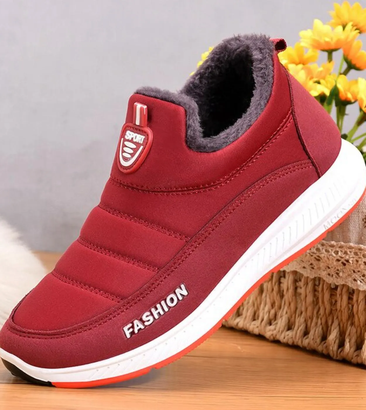 Stivali da uomo invernali Stivali da neve in pelliccia calda Slip On Scarpe da ginnastica casual Scarpe da uomo Stivali ankel an