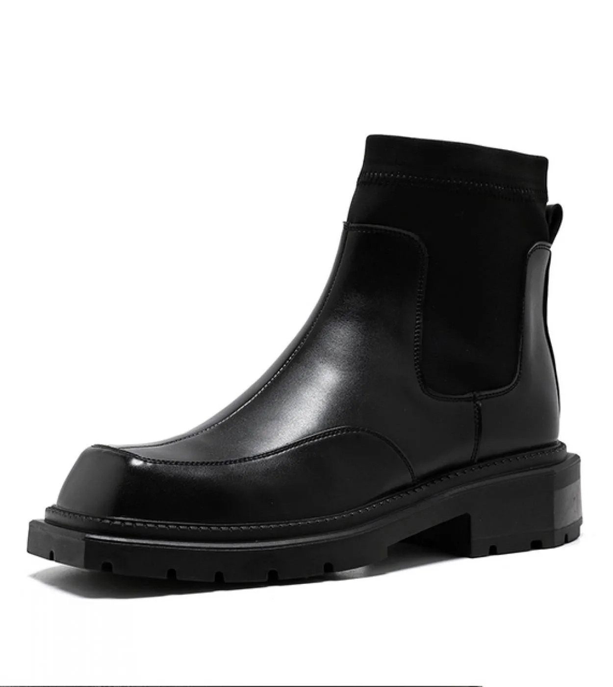Stivali da uomo neri da uomo daffari di marca di lusso Stivali in pelle con maniche a calzino Stivali in pelle Chelsea Abito St