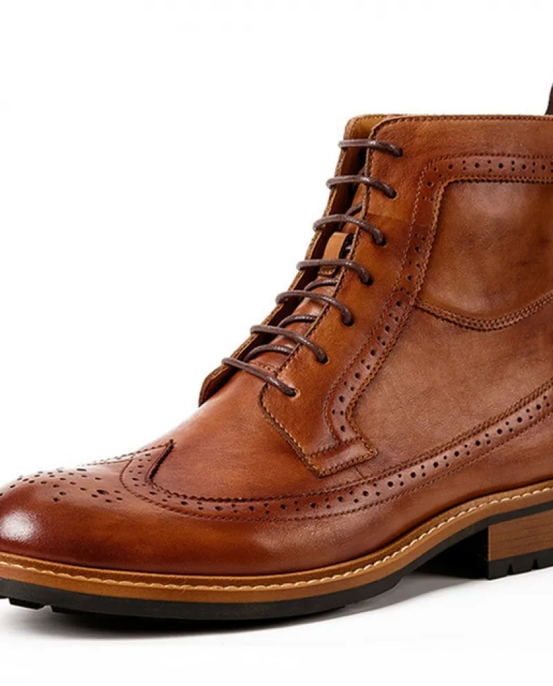 Stivali invernali da uomo Stivali Chelsea in vera pelle di mucca Scarpe piatte alla caviglia casual Stivali fatti a mano con lac