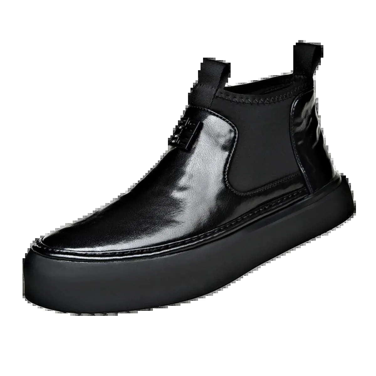 Stivali Martin da uomo in vera pelle con aumento in peluche Scarpe basse da lavoro in morbida pelle con suola morbida Chelsea co