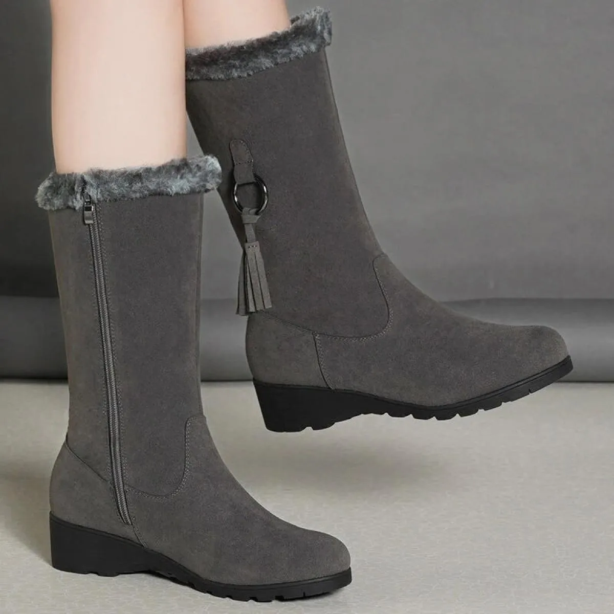Stivali morbidi Stivali da neve caldi e morbidi da donna Scarpe invernali alte alla coscia antiscivolo