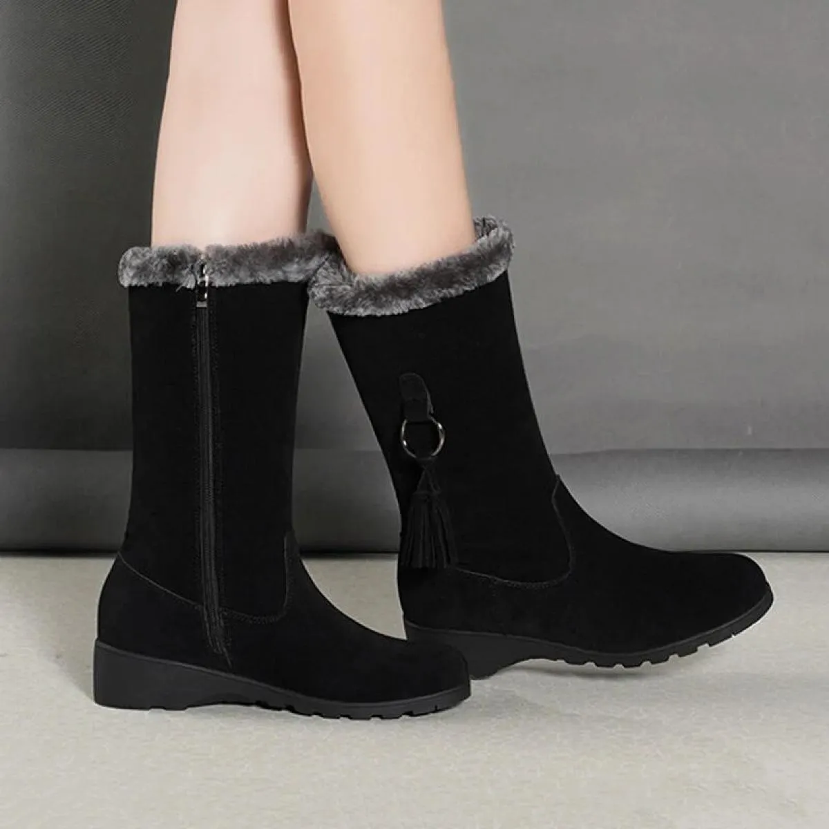 Stivali morbidi Stivali da neve caldi e morbidi da donna Scarpe invernali alte alla coscia antiscivolo