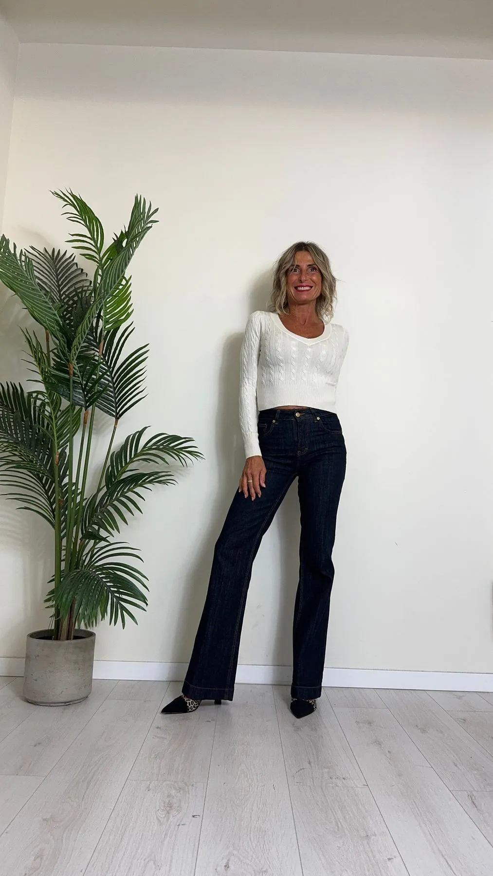 SUSYMIX - 5289 - MAGLIA TRECCE IN VISCOSA SCOLLO A V CROPPED