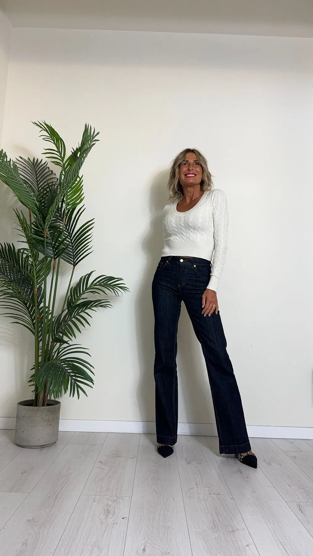 SUSYMIX - 5289 - MAGLIA TRECCE IN VISCOSA SCOLLO A V CROPPED