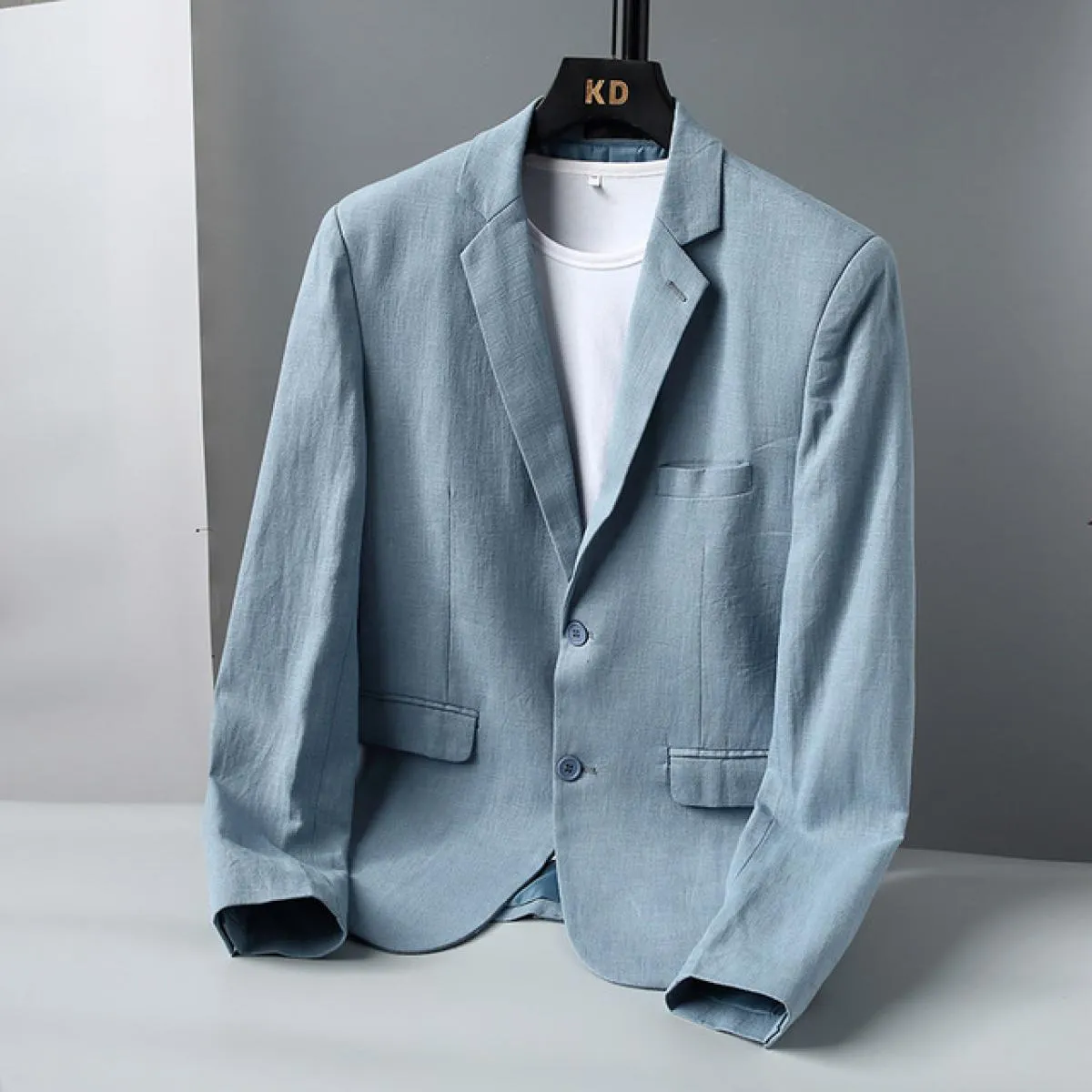 Taglie forti M 6xl, blazer casual in lino da uomo, giacca da abito slim fit, adatta per la primavera e l'autunno, fodera in poli