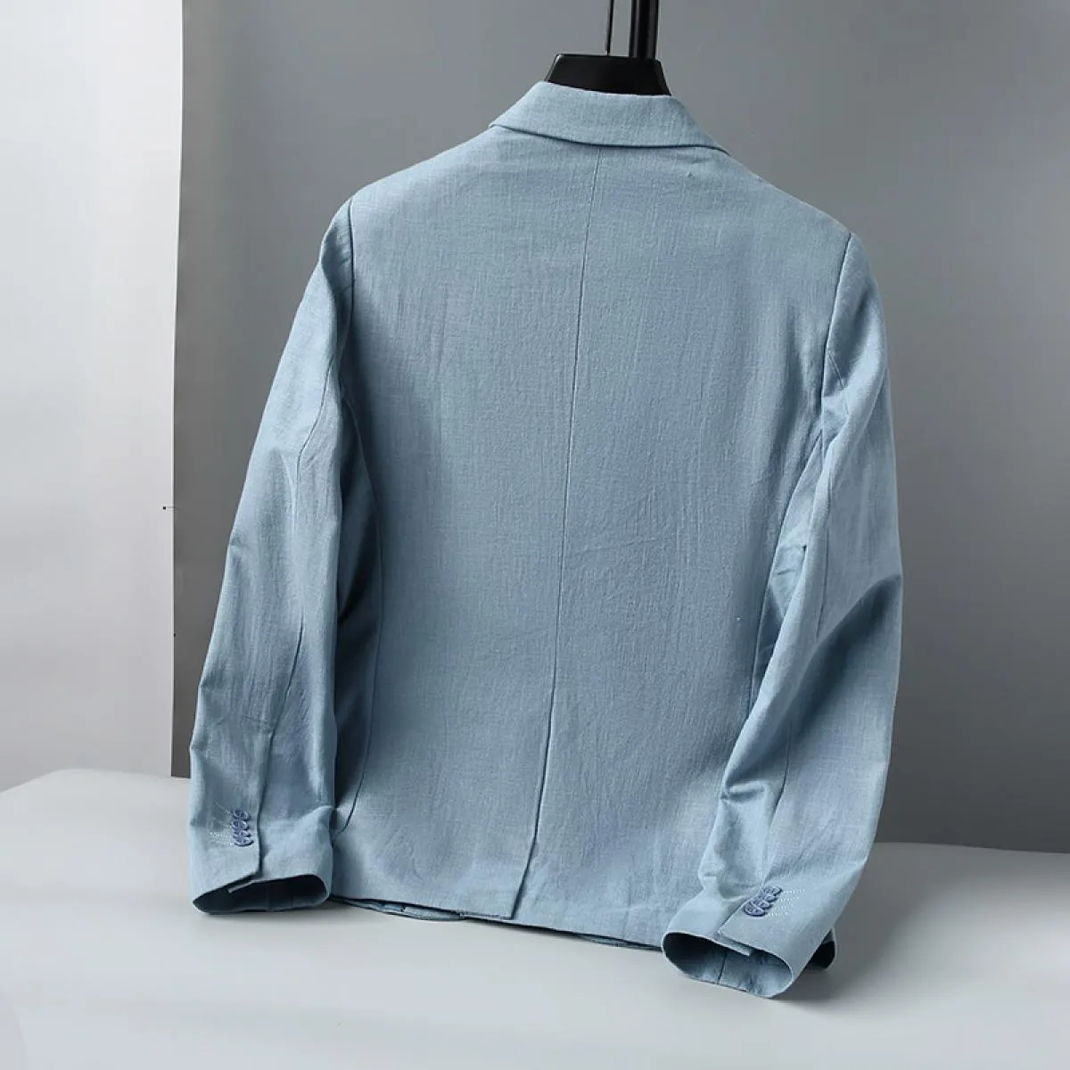 Taglie forti M 6xl, blazer casual in lino da uomo, giacca da abito slim fit, adatta per la primavera e l'autunno, fodera in poli