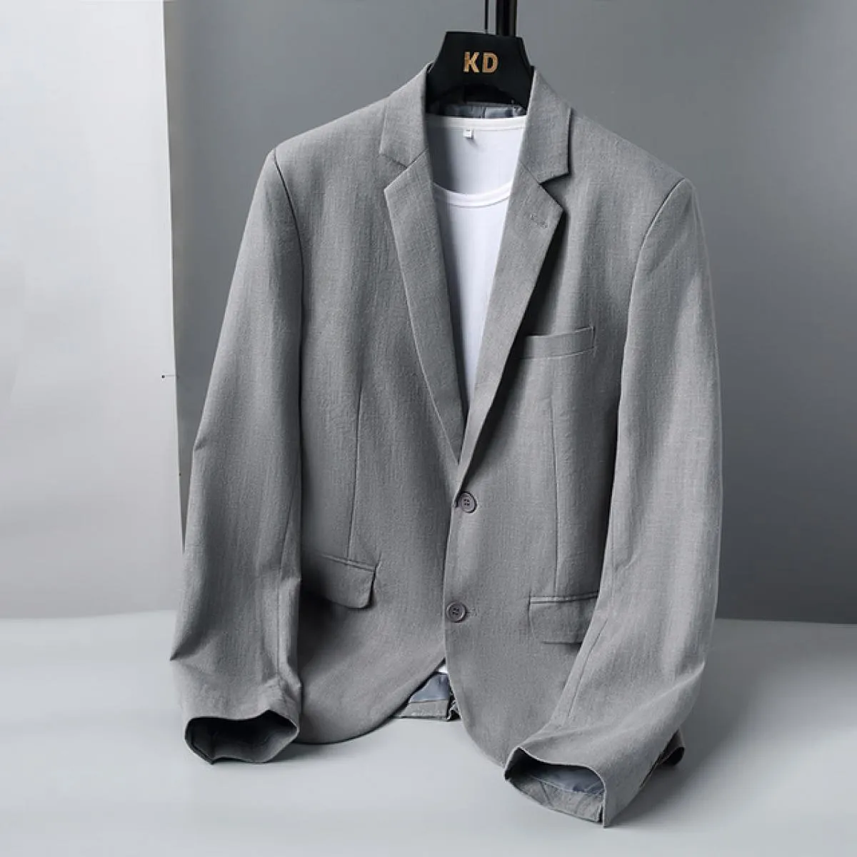 Taglie forti M 6xl, blazer casual in lino da uomo, giacca da abito slim fit, adatta per la primavera e l'autunno, fodera in poli