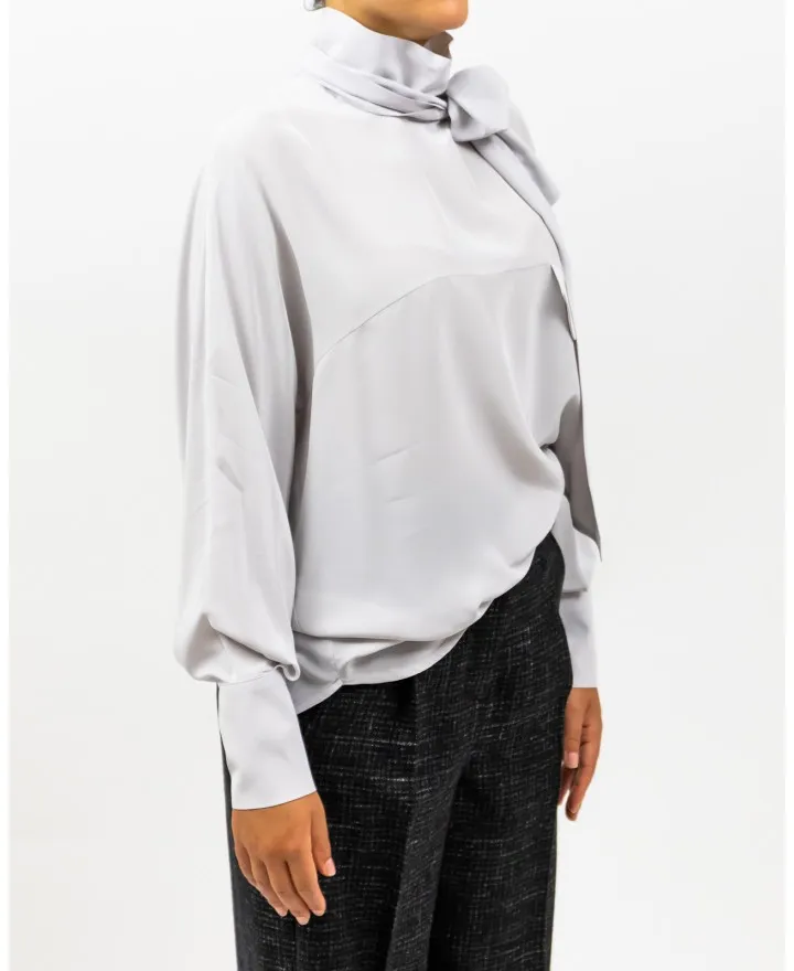 Tela - Camicia Castagna con Fiocco Ghiaccio Donna